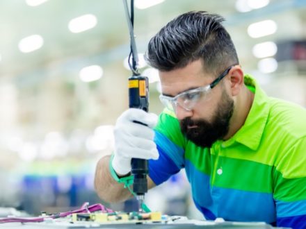 Male engineer working on a project