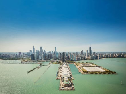 Chicago Navy Pier Aerial View