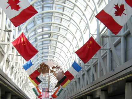 O'Hare Airport Flags on International Arrival